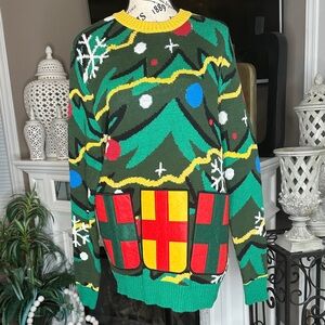 Ugly Christmas Sweater Green Festive Crewneck